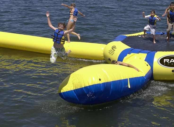 Play on Rave inflatables at Launch Cable Park