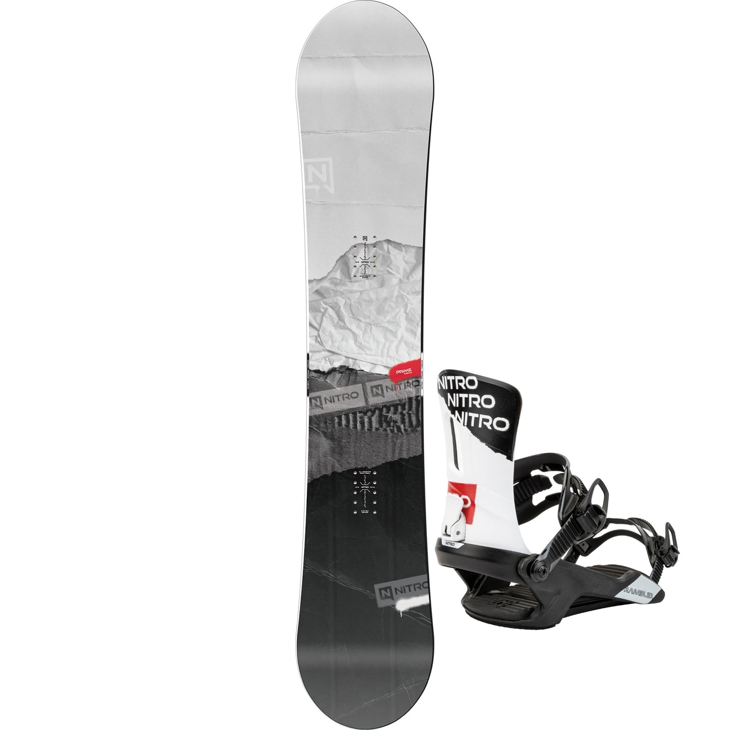 Nitro Prime Raw Snowboard & Rambler Binding Package 2025