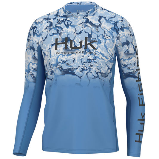 Huk Icon X Long Sleeve Crew Inside Reef Fade - 88 Gear