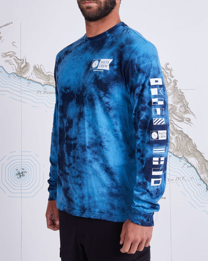 Salty Crew Alpha Blue Tie Dye L/S Premium Tee