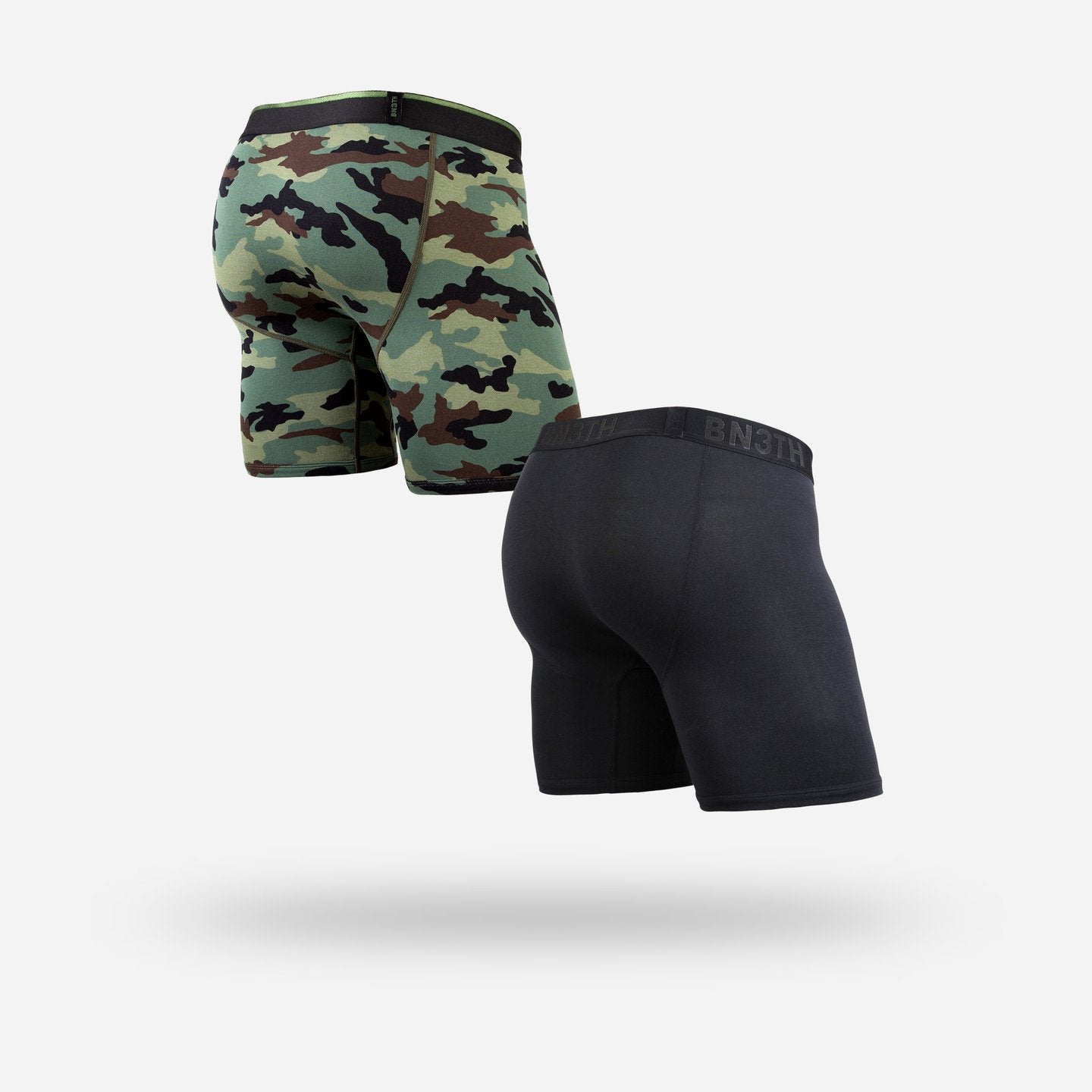 Bn3th Boxer Brief 2 Pack Black and Camo - 88 Gear