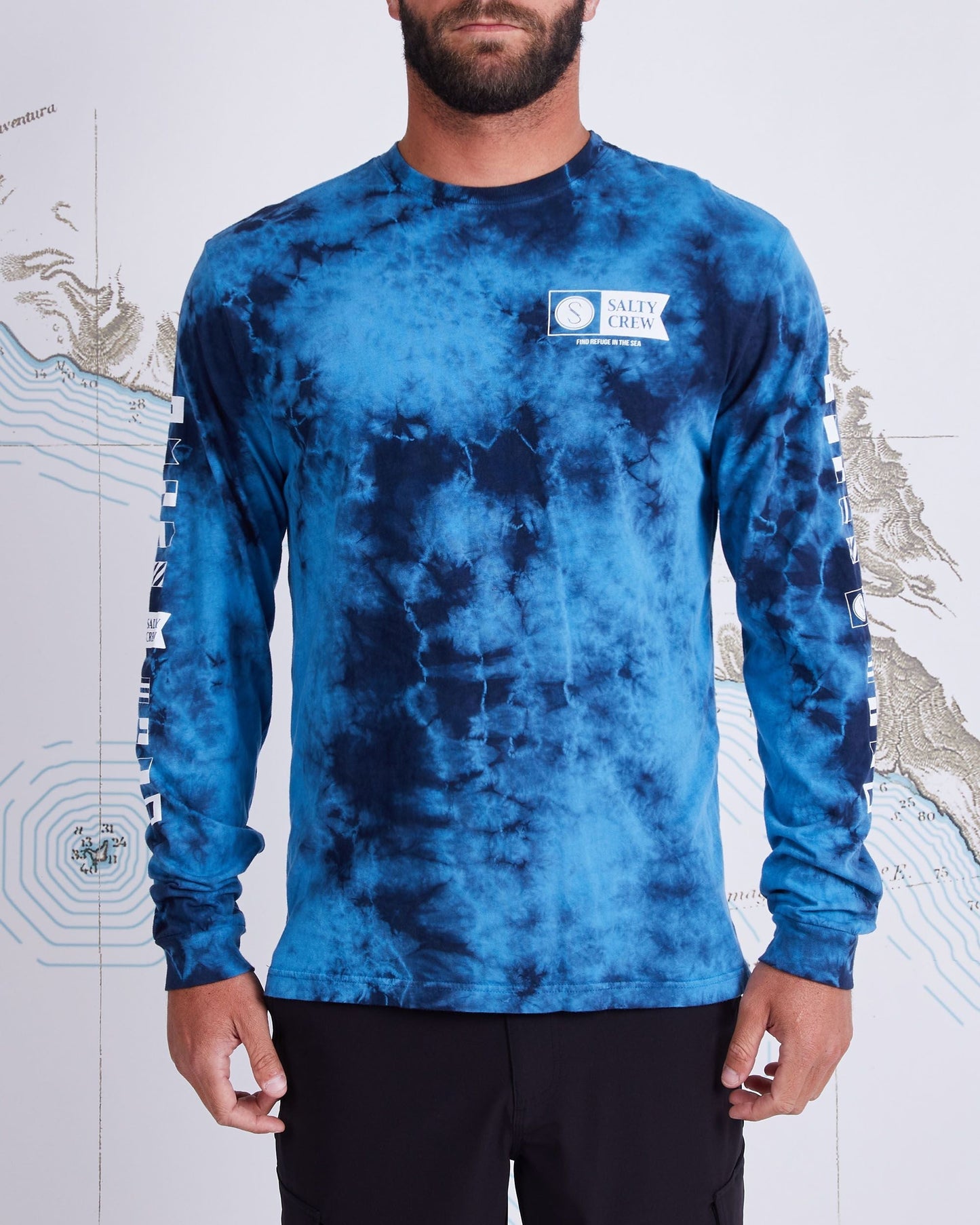 Salty Crew Alpha Blue Tie Dye L/S Premium Tee